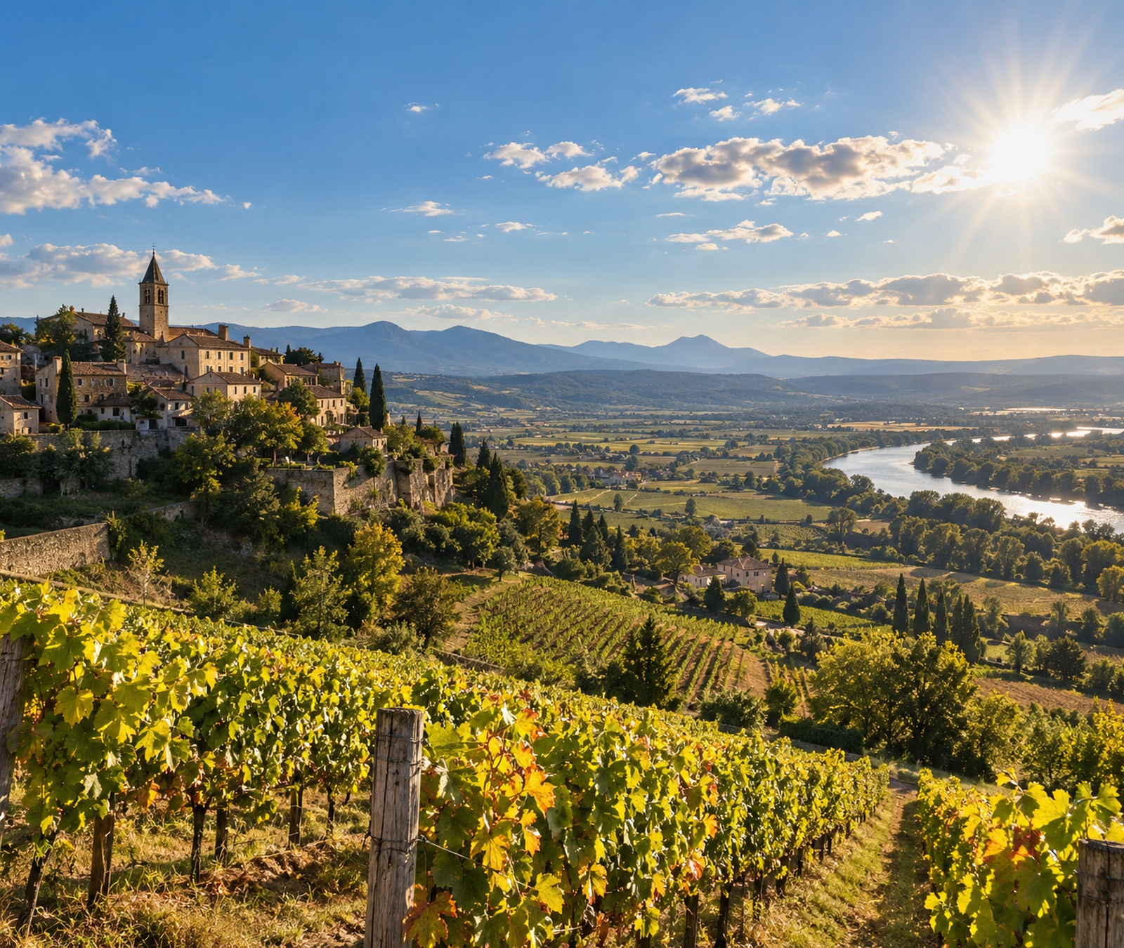 Paysage français ensoleillé de fin septembre