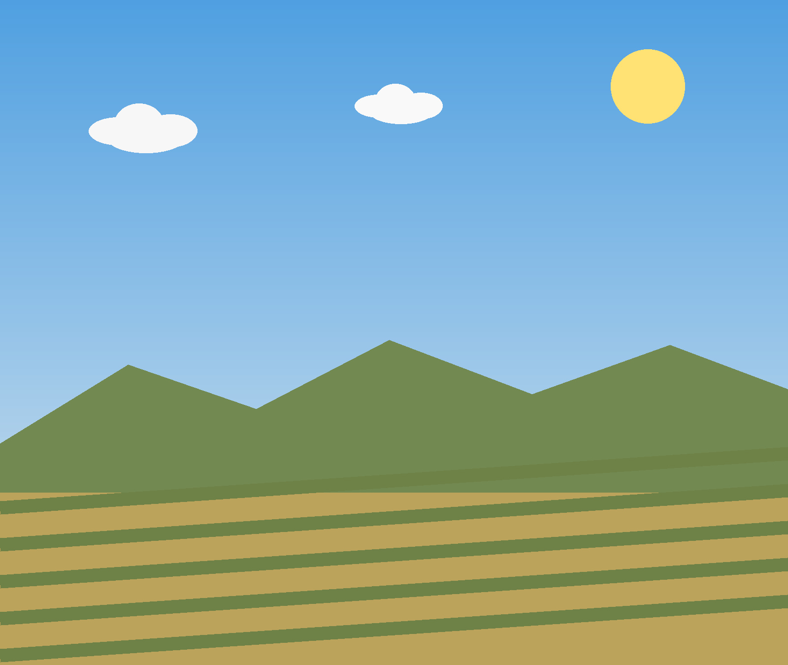 Paysage français de début d’automne sous un temps très ensoleillé et chaud