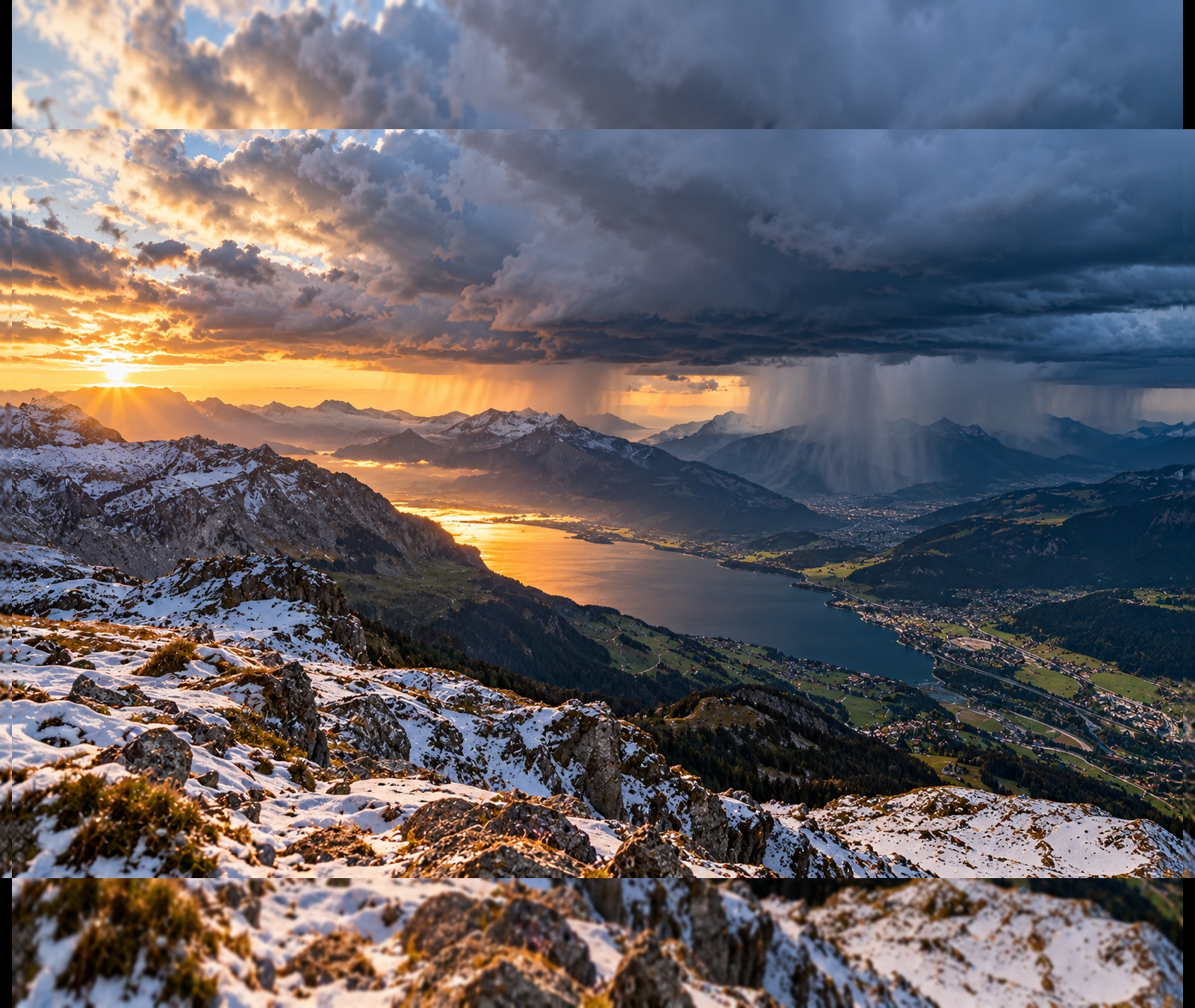 Paysage de montagne sous un ciel changeant illustrant le contraste météo en France