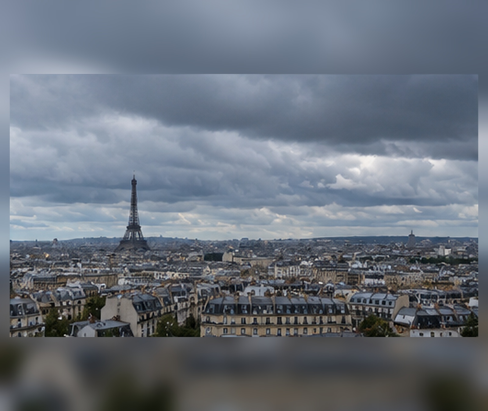 Ciel de front froid et averses sur Paris