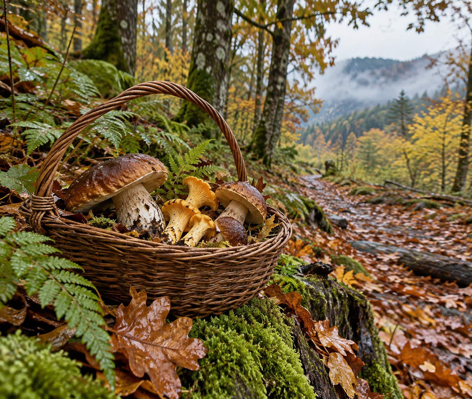 Sous-bois aux couleurs automnales; image illustrative